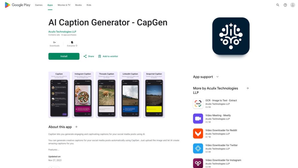 CapGen: AI Tool for Engaging and Captivating Social Media Captions