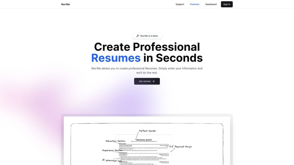 ResMe - Free Resume Builder : Use cases, Pricing, Reviews, Core features, alternatives