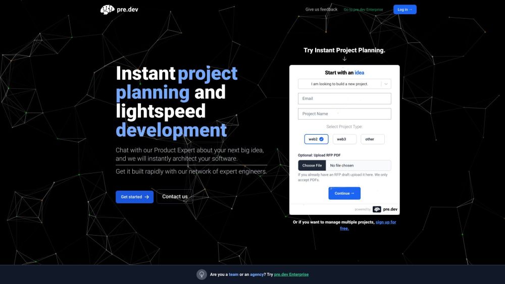 Pre.Dev: Instant Planning & Lightspeed Development - Quick Solutions