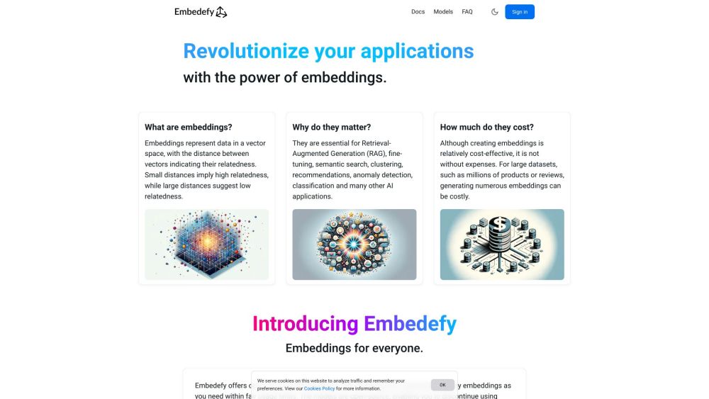 Embedefy: Represent Data in Vector Space with Relatedness Indication