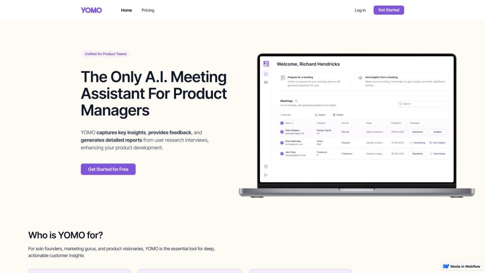 YOMO: AI Meeting Assistant for PMs - Discover, Guide, Shape Roadmaps