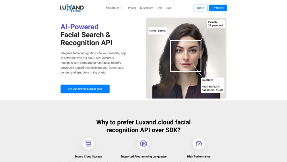 Luxand.Cloud: Facial Recognition, Age & Emotion Detection API Features