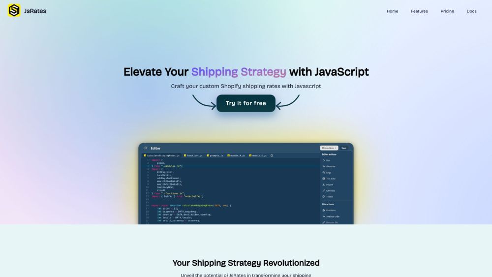 JsRates: Customizable Shopify Shipping Rates with JavaScript