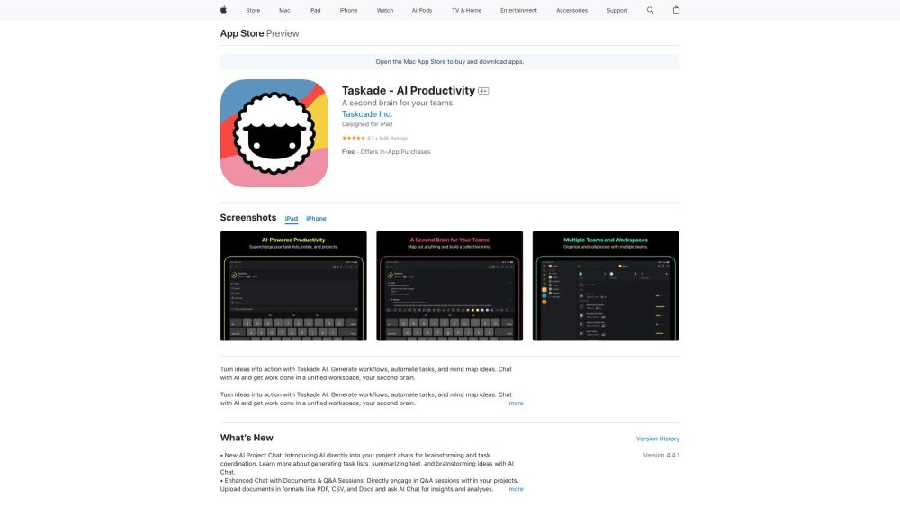 Taskade: AI App for Workflows, Tasks, Mind Maps & Chat in One Workspace