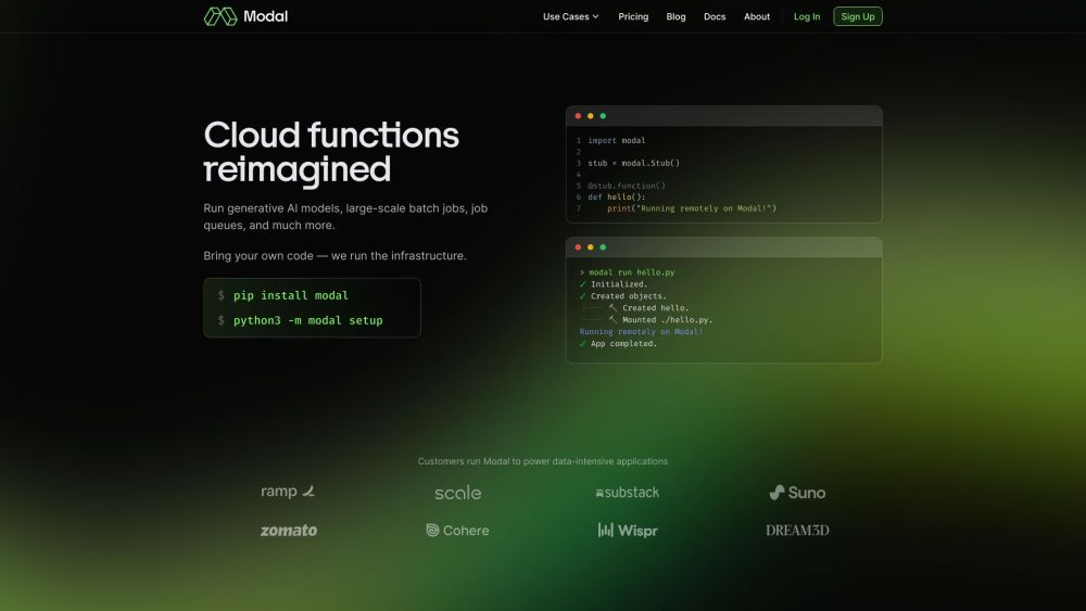 Modal: Easiest Serverless Compute - Run Code in the Cloud Effortlessly