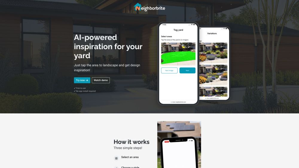 Neighborbrite: AI Yard Design - Tap-to-Landscape for Inspiration