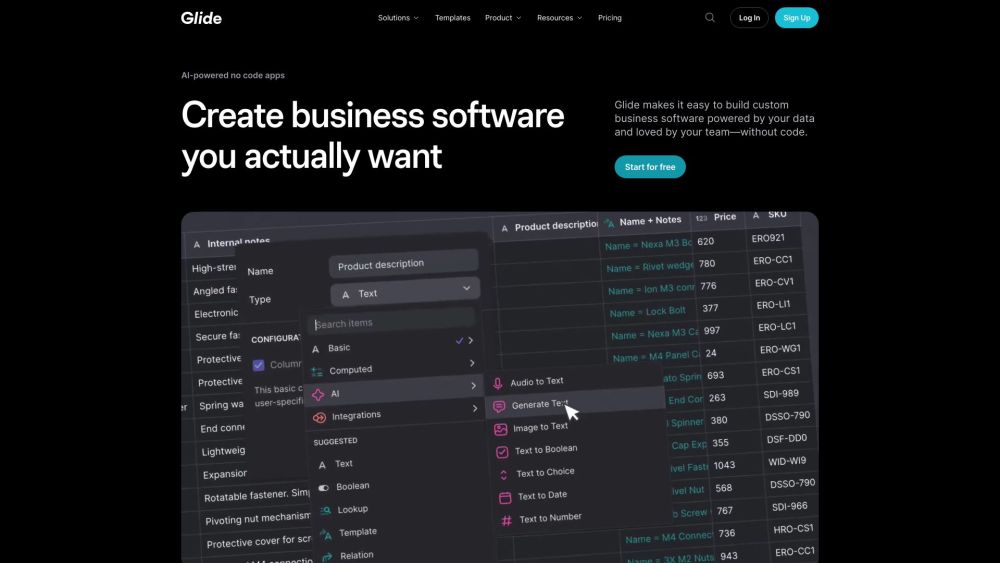 Glide: No-Code App Builder for Custom, AI-Powered Apps Creation