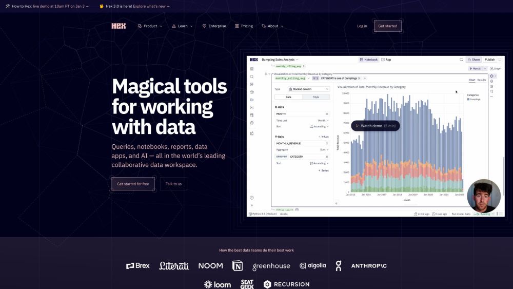 Hex: Modern Data Platform, AI-Assist, Secure Analytics