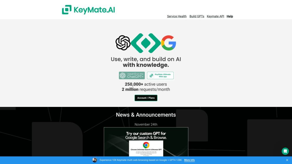 Keymate.AI: Official Plugin & Ultimate Web App Home Page