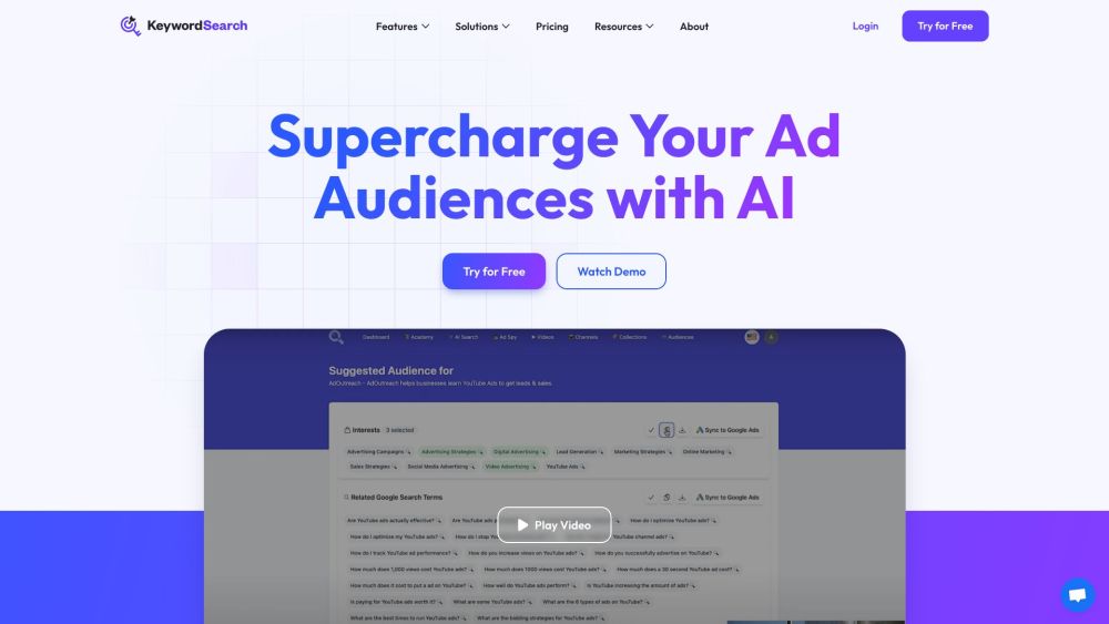 KeywordSearch: AI Ad Audience & Keyword Builder for Google/YouTube