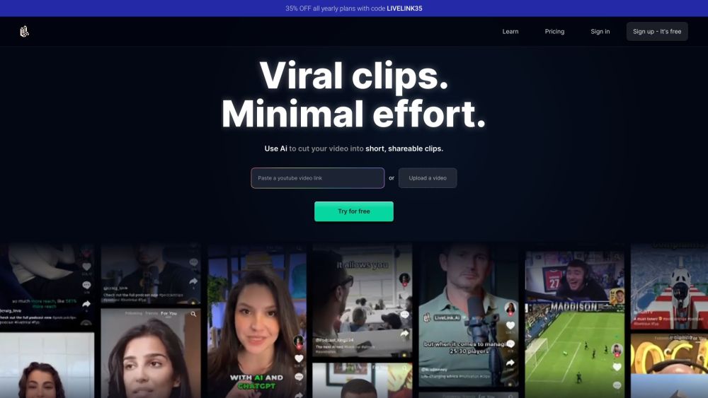 LiveLink: AI Finds Best Bits from Long Videos, Creates Viral Clips