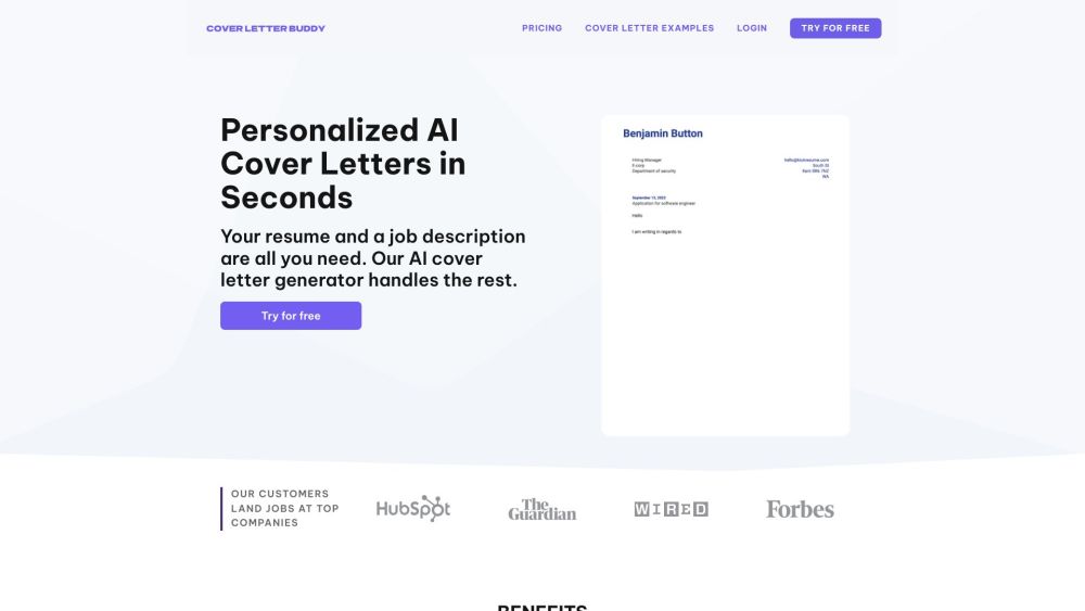 Free AI Cover Letter: Personalized AI Cover Letters in Seconds