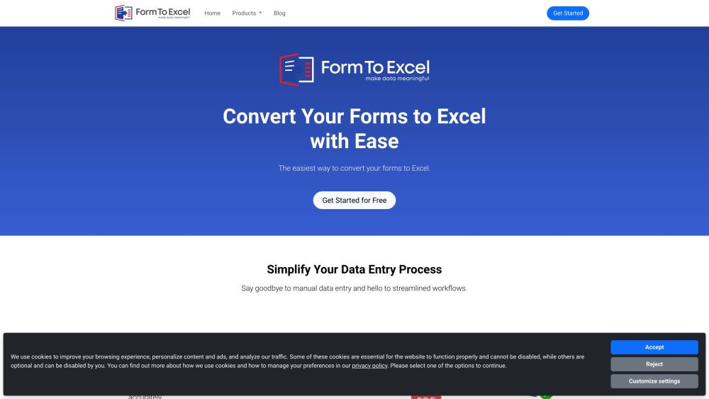 FormToExcel: Convert PDFs, Images to Excel, Auto Data Entry, High Accuracy