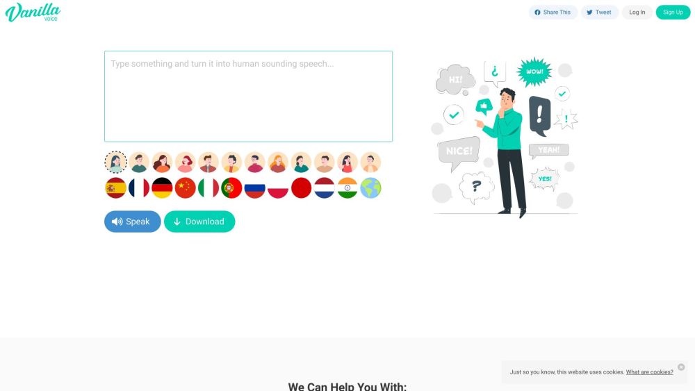 VanillaVoice: Free Text to Speech Tool with Diverse Human Voices