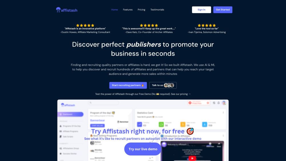 Affistash : Use cases, Pricing, Reviews, Core features, alternatives