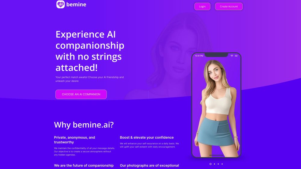 Bemine.ai: AI Companionship with No Strings Attached