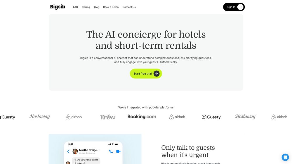 Bigsib: AI Chatbot for Rental Hosts, Intelligent Guest Support