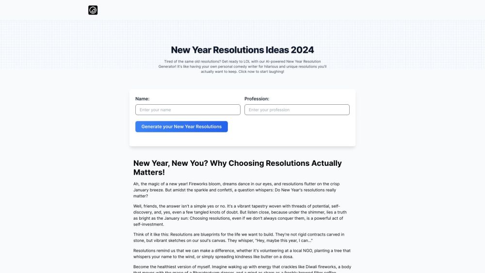 Send2M: AI-Powered New Year Resolution Generator for Unique Goals