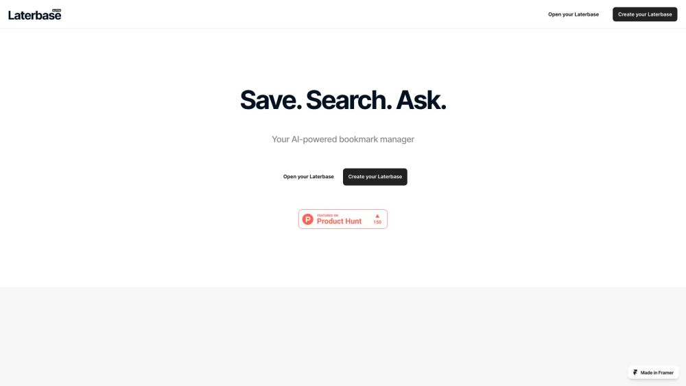 Laterbase: AI Bookmark Manager for Saving, Searching, and Chatting