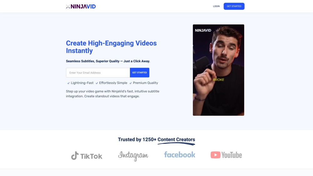 NinjaVid: AI Subtitles, Video Styles, Easy Uploads & Exports