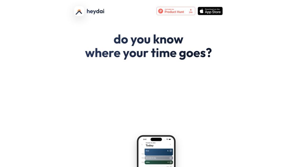 Heydai: AI-Assisted Daily Planner & Time Tracker - Know Where Time Goes