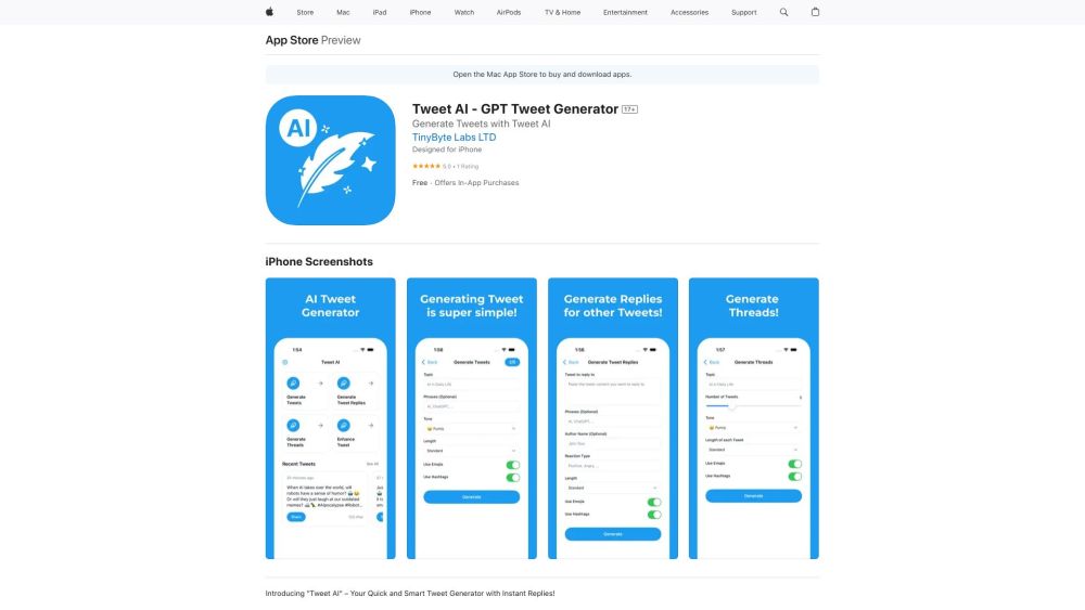 Tweet AI - AI Tweet Generator : Generate Engaging Tweets Effortlessly