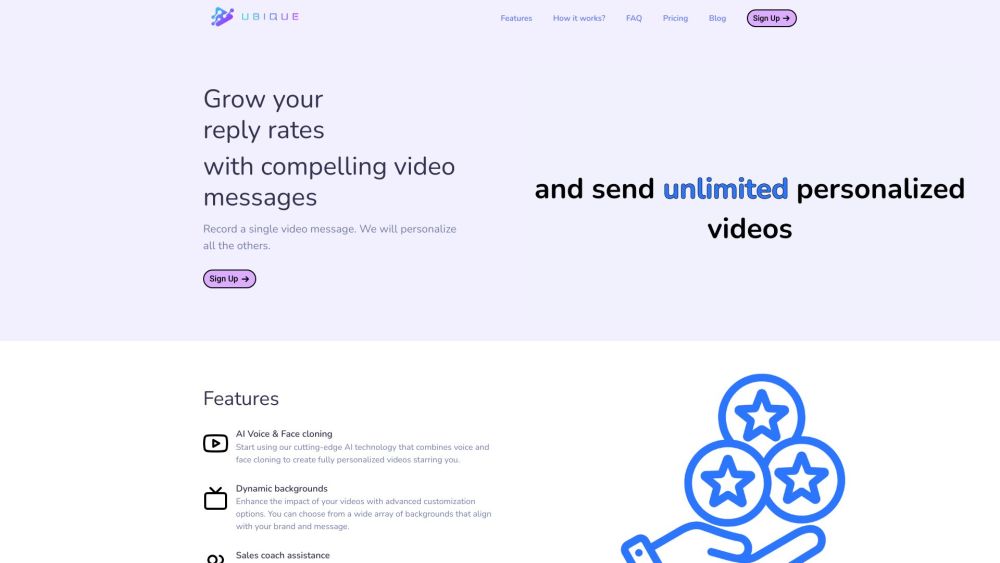 Ubique: AI Sales Tool - Generate Personalized Videos at Scale