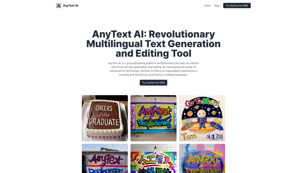 AnyText: Editable Text in Images, Multiple Fonts & Styles