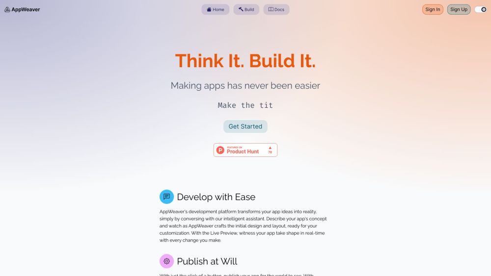 AppWeaver: Build Apps Effortlessly via AI Assistant Conversations