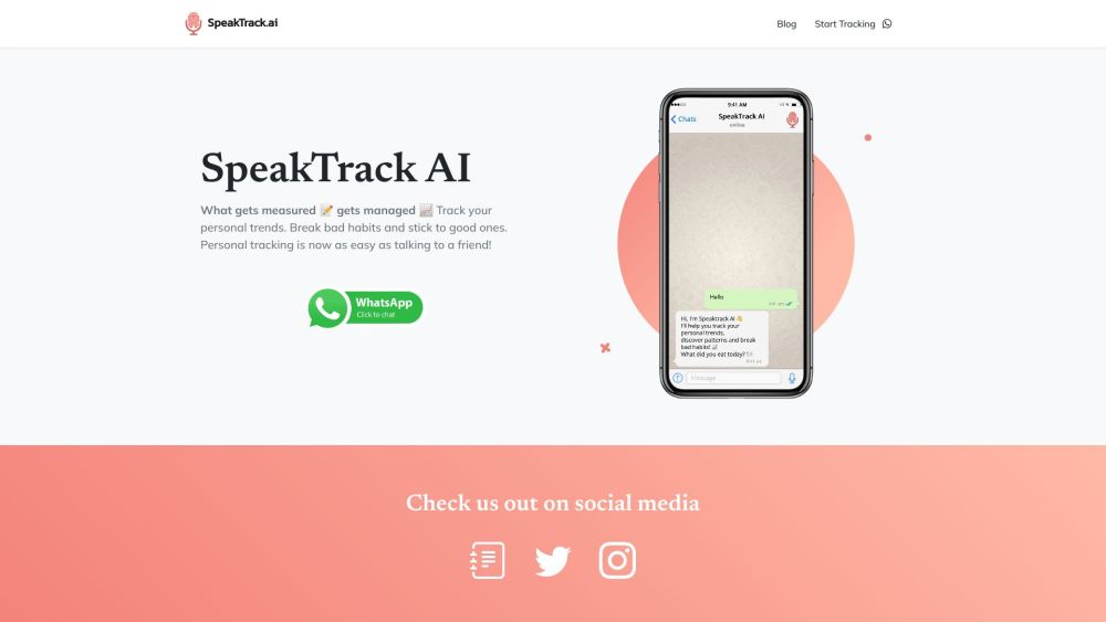 SpeakTrackAI: Easy Meal Tracking & Instant Dietary Insights via WhatsApp