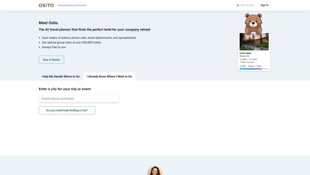 Osito.AI: AI Travel Planner - Perfect Company Offsite Hotel Finder