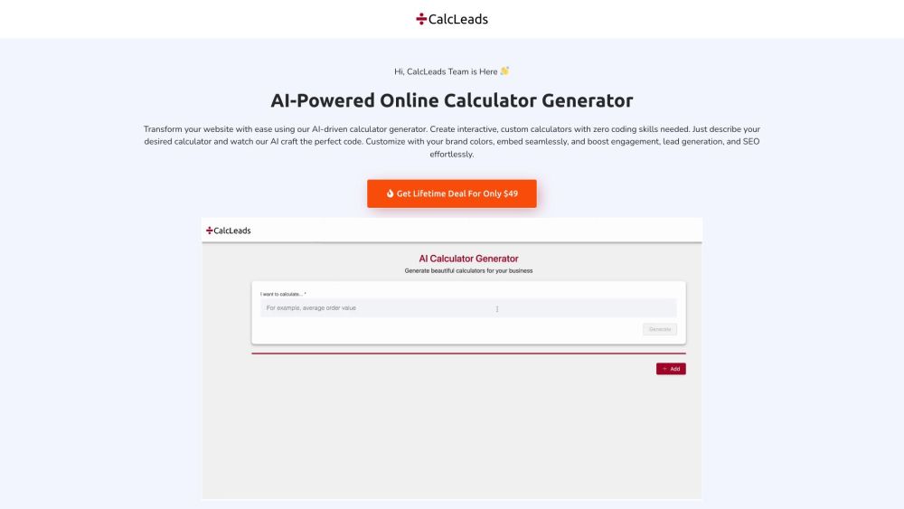 AI Interactive Calculators Generator: Use Cases, Pricing, Core Features