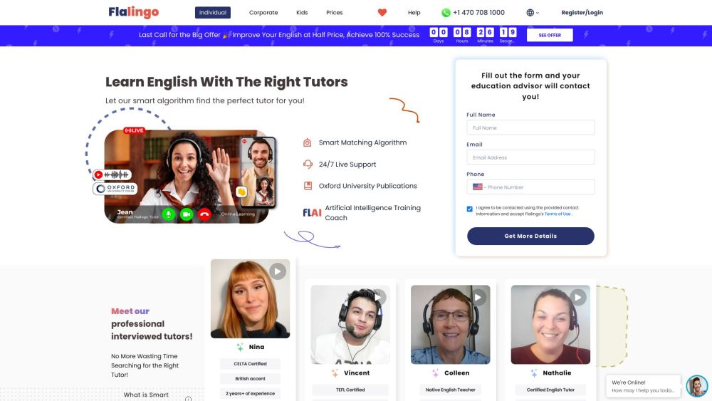 Flalingo: Online English Learning with Native Tutors & Reports