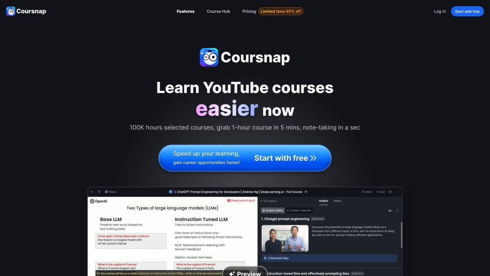 Coursnap: Quick, Curated Learning with Efficient Note-Taking