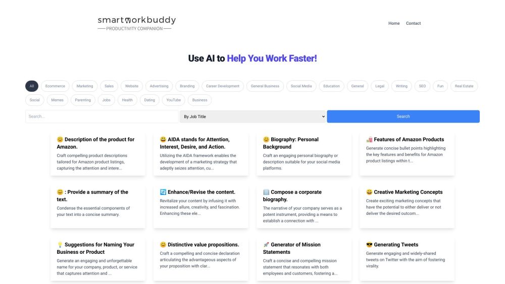 SmartWorkBuddy: AI-Powered Tool for Enhanced Work Efficiency, Work Faster