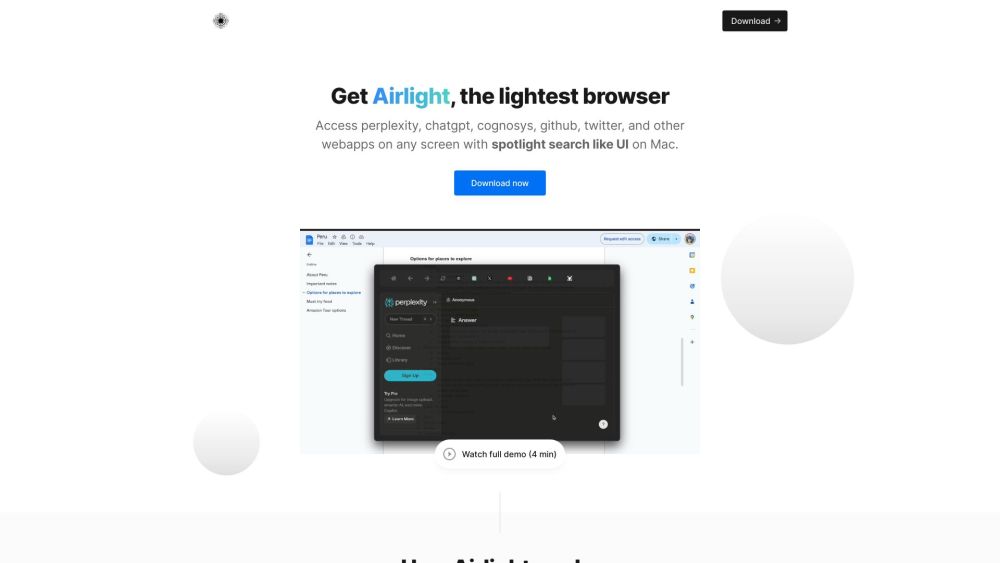 Airlight: Lightweight Super Browser for Easy Web App Access