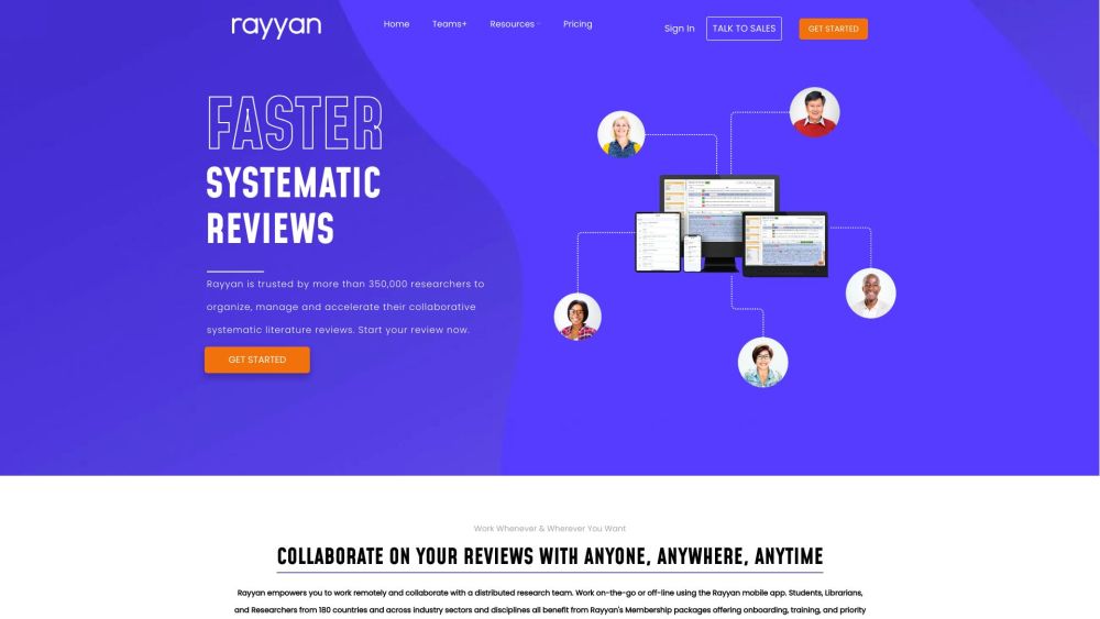 Rayyan: AI Research & Collaboration for Evidence Reviews & Productivity