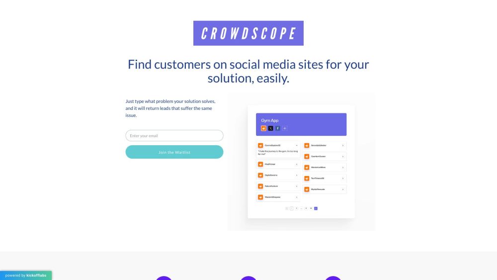 Crowdscope: Discover Social Media Users Seeking Your Solutions