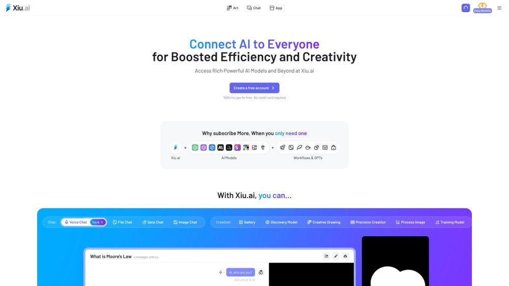 Xiu.ai: AI Models & Tools to Boost Personal Workflows