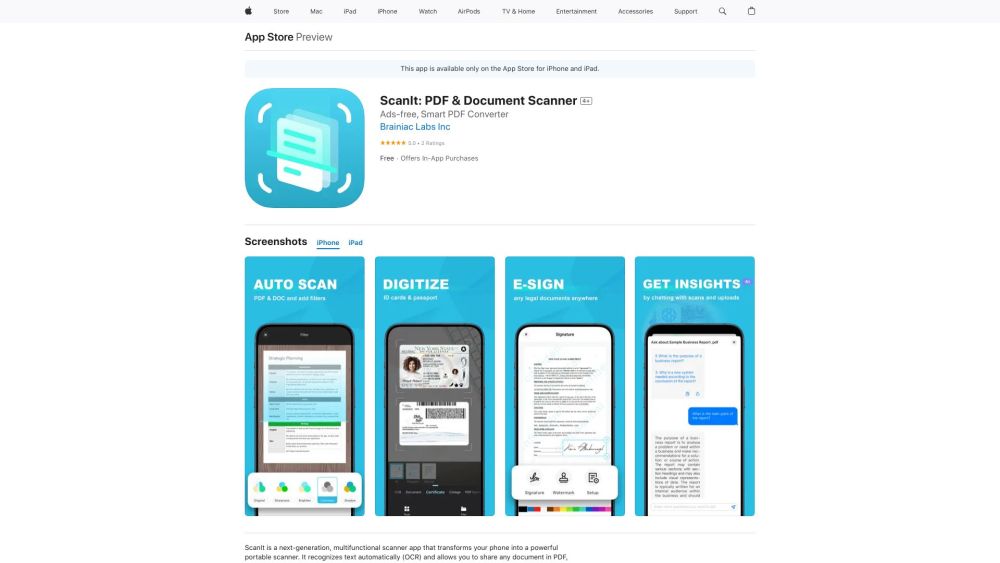 ScanIt: Advanced App for OCR, PDF, JPG, Word, TXT Scanning - Ad-Free