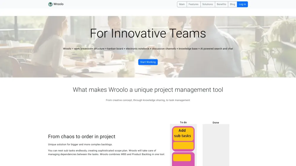 Wroolo: Kanban Board, Knowledge Base & Discussion Channels System