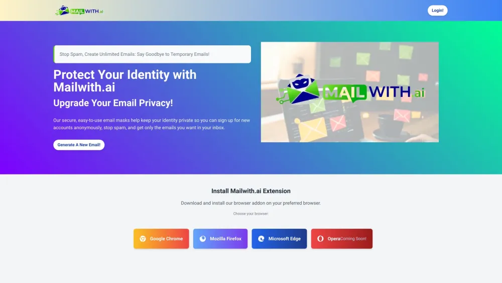 Mailwith.ai: Mask Email, Block Spam, Regulate Your Inbox Efficiently