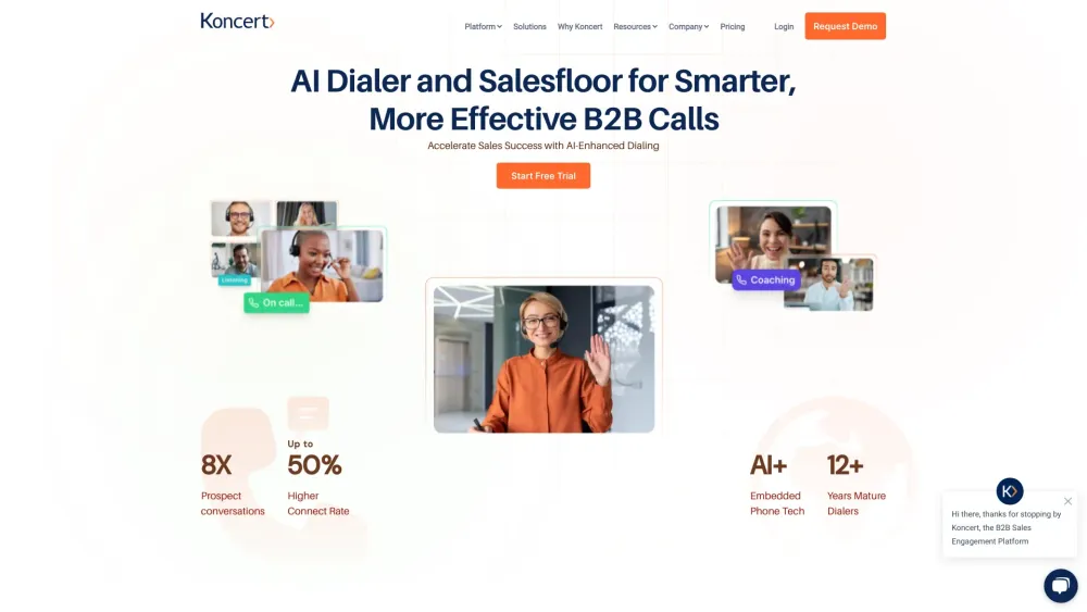 Koncert: AI-Powered Sales Dialer with Remote Salesfloor Solution