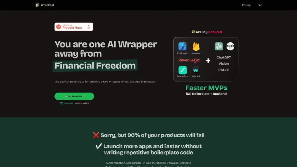 WrapFast: SwiftUI Boilerplate - Quick AI & iOS App Creation in Minutes