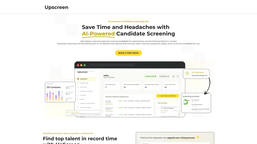 UpScreen: AI-Precision Screening for Revolutionising Hiring