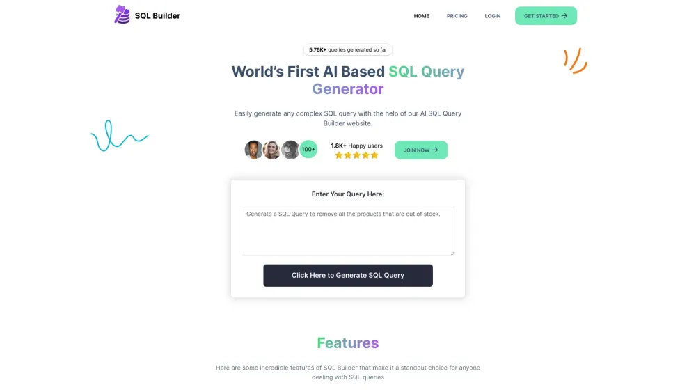 SQLBuilder.ai: AI-Powered SQL Query Generator, Optimizer, Validator