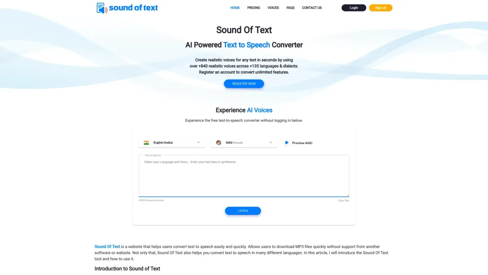 Sound of Text: Free Online Text to Speech Generator with Realistic Voices