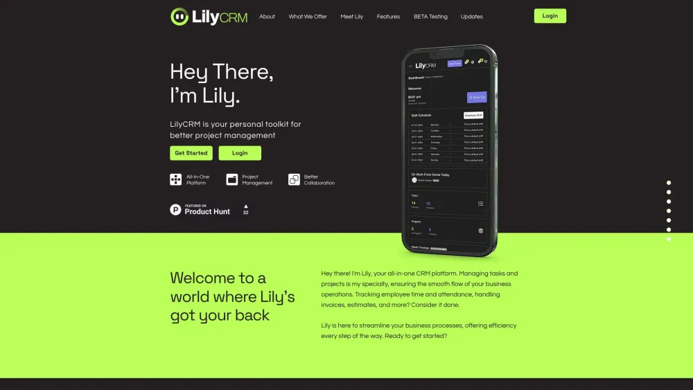 LilyCRM: Manage Tasks, Projects, Time, Invoices & More in One Platform