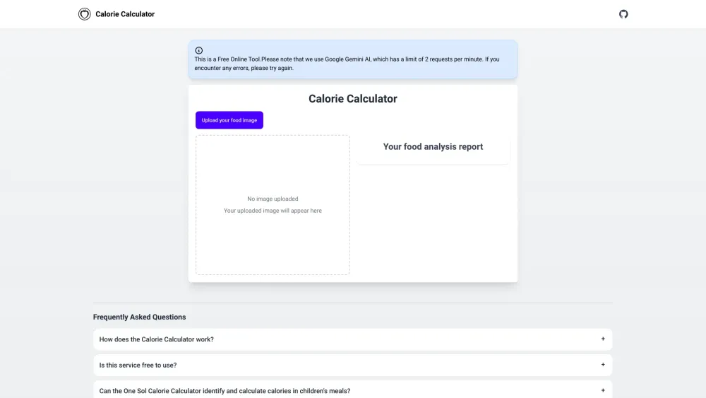 AI Calorie Calculator: Upload Images, Food Recognition, Calorie Count