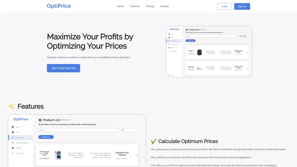 OptiPrice: Optimize Prices, Monitor Competitors & View Pricing Analytics